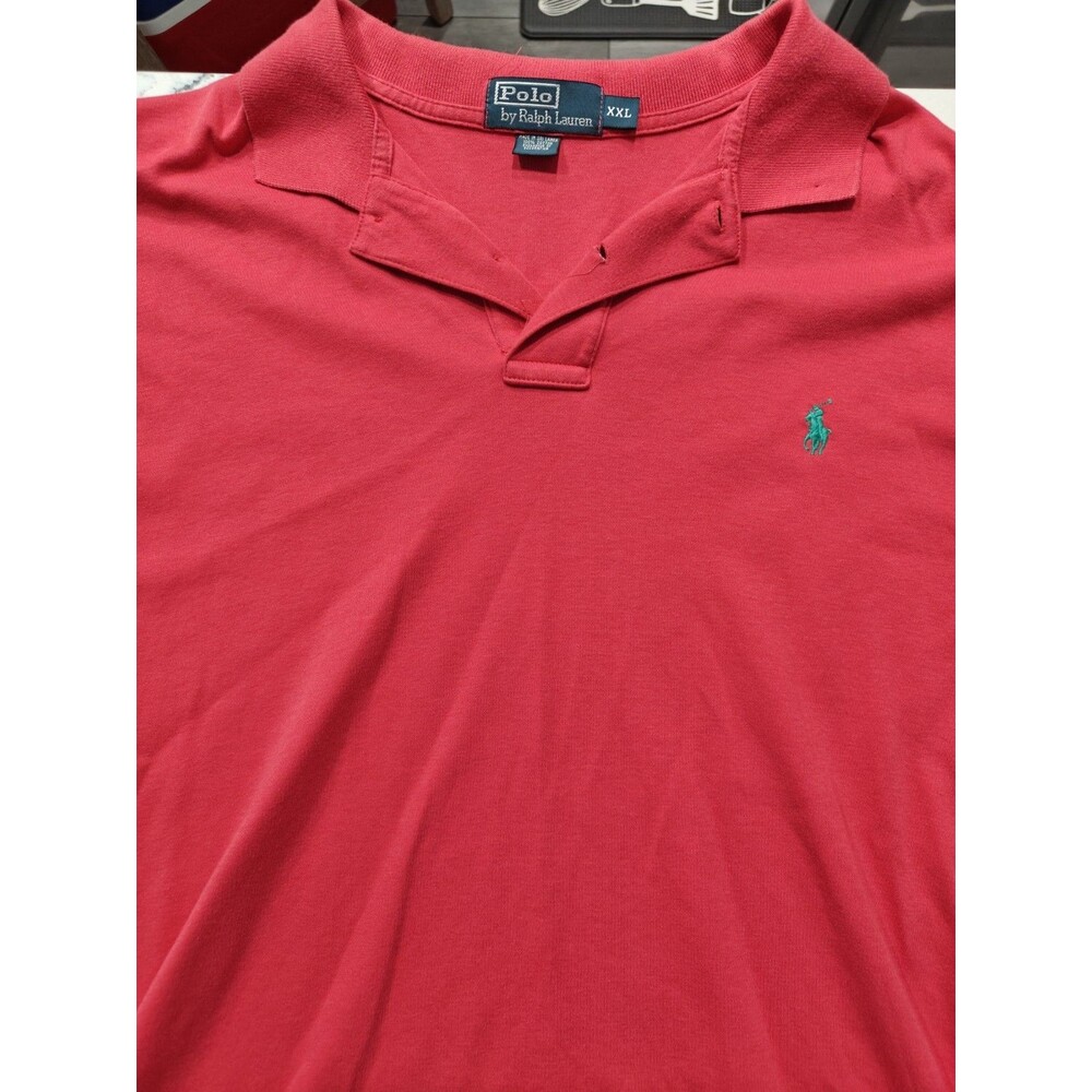 VTG Polo Ralph Lauren Mens XXL Red Cotton Polo Shirt Short Sleeve Classic